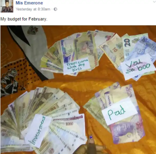 Guyz You Won’t Like This!! Lady Shares Her Budget For The Month Of February And Something Not Right